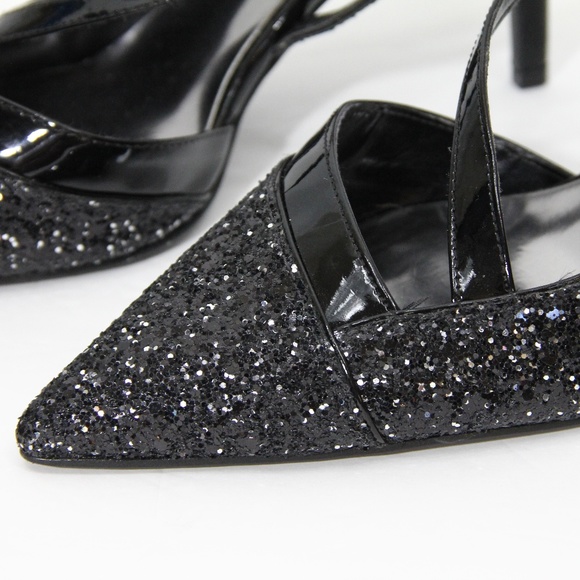 Nine West Glitter Heels sz 9.5 Black Stilettos - Picture 4 of 8